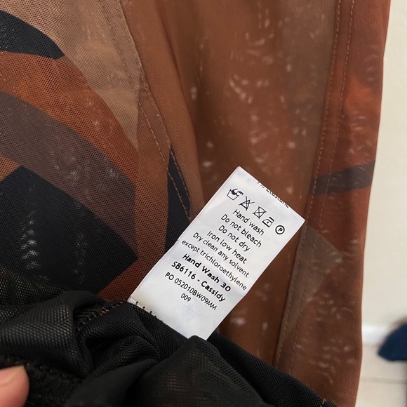 House of CB 'Cassidy' Brown Mesh Printed Long Sleeve Midi Dress‎ NWOT size M - Picture 11 of 13